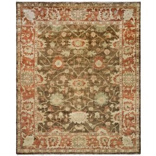 Safavieh Traditional Hand knotted Oushak Brown/ Rust Wool Rug (9 X 12)