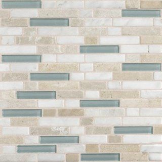 Stone Radiance Whisper Green 11 3/4 In. X 12 1/2 In. Glass And Stone Mosaic Blend Wall Tile Daltile SA5158RANDMS1P   Ceramic Tiles  