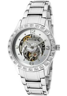 Croton SP299141SSSL  Watches,Womens Imperial Automatic White Crystal Partially Skeletonized See Thru Silver Dial Stainless Steel, Casual Croton Automatic Watches
