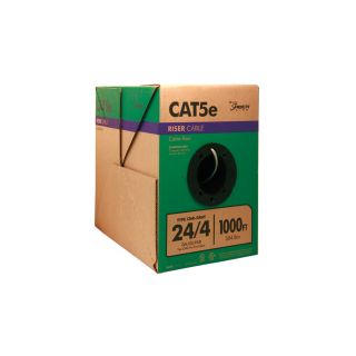 1000 ft 24/4 CAT 5E Riser Gray Data Cable