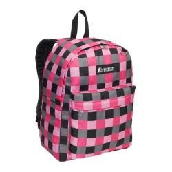 Everest 15 inch Pink Bold Plaid Pattern Printed Backpack
