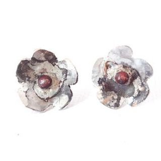 sterling silver flower stud earrings by by emily