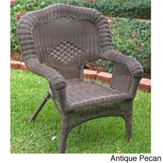 International Caravan International Caravan Camelback Resin Wicker Patio Chairs (set Of 2) Black Size 2 Piece Sets
