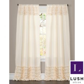 Lush Decor Lush Decor Skye Ivory Ruffled 84 inch Curtain Panel Ivory Size 54 x 84