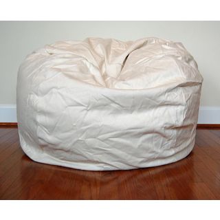 Ahh Products Cream Cotton Twill 36 inch Washable Bean Bag Chair Off White Size Large