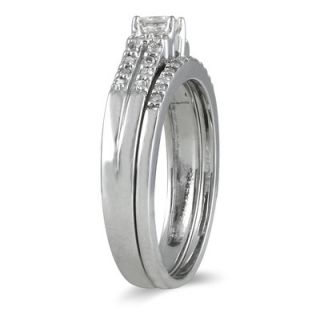 Szul Jewelry 10K White Gold Princess Cut Diamond Bridal Ring Set