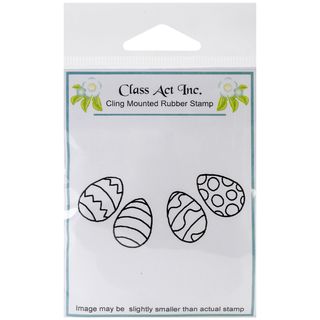 Class Act Cling Mounted Rubber Stamp 1.5x2.5 curved Eggs