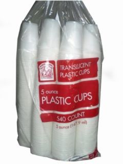 Bakers & Chefs 5 oz Translucent Plastic Cups   540 Count