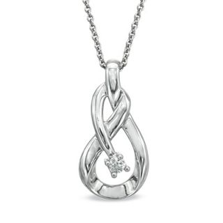 Diamond Accent Solitaire Infinity Pendant in Sterling Silver   Zales