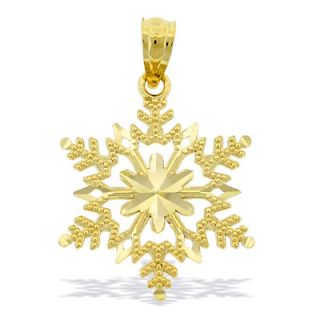 Diamond Cut Snowflake Necklace Charm in 10K Gold   Zales
