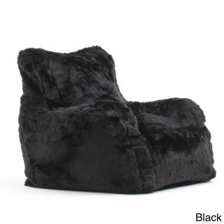Comfort Research Beansack Big Joe Lusso Faux Fur Bean Bag Chair Black Size Medium