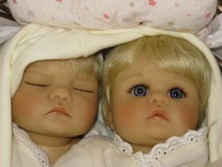 Gotz Collectible Twins Twin Life like Baby Dolls 12" in Basket Toys & Games