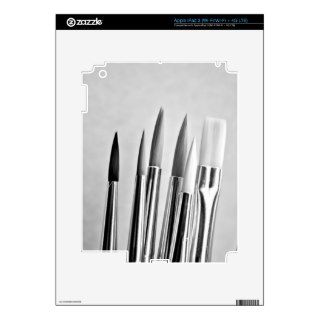 Black and white paint brushes design iPad 3 decal