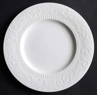Mikasa Countryside Scroll Salad Plate, Fine China Dinnerware   All White,Embosse