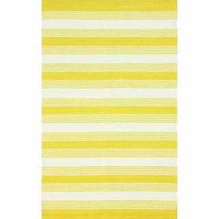 Nuloom Handmade Stripes Yellow Wool Rug (76 X 96)