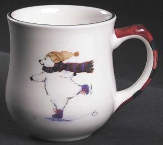 Pfaltzgraff Snow Bear Mug, Fine China Dinnerware   White Bear W/Scarf,Holiday/Ch