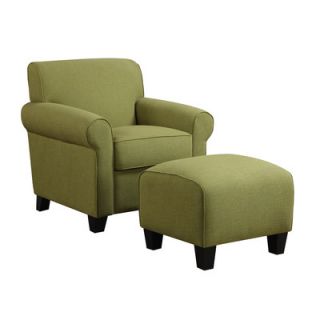 Handy Living Winnetka Chair and Ottoman WTK1 CU LIN Color Green