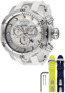 Invicta 11155  Watches,Mens Venom/Reserve Chronograph White MOP Dial White Polyurethane, Chronograph Invicta Quartz Watches