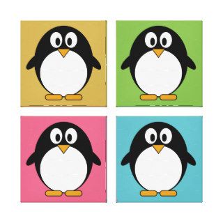 Cute Cartoon Penguins Gallery Wrap Canvas