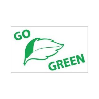NMC BT540 Motivational and Safety Banner, Legend "GO GREEN" with Graphic, 60" Length x 36" Height, Vinyl, Green on White Industrial Warning Signs
