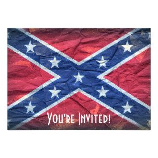 Grunge Dirty Redneck Confederate Flag Personalized Invitations