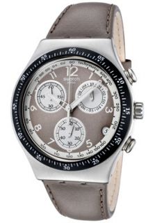 Swatch YCS540  Watches,Mens Irony Chronograph Grey Dial Grey Leatherette, Chronograph Swatch Quartz Watches