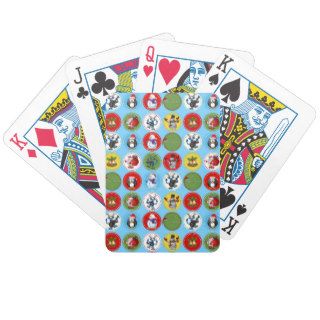Cute funny trendy Christmas characters pattern Poker Cards