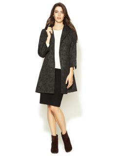 High Collar Jacquard Coat by Eileen Fisher