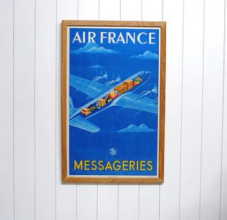 framed original air france travel poster by the poster collective