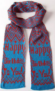 personalised 'happy birthday' scarf by one woman collective