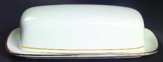 Sheffield Regency Gold 1/4 Lb Covered Butter, Fine China Dinnerware   White With