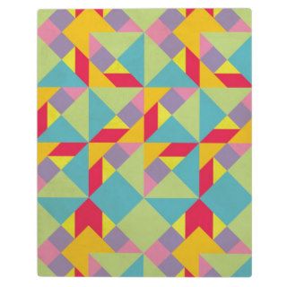 Colorful Tangram Pattern Display Plaques