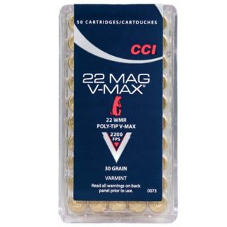 CCI V Max Varmint Ammunition .22 Win Mag 30 Gr. V Max 757128