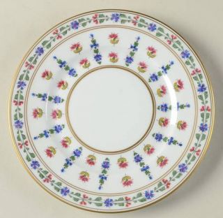 Towle Langeais Bread & Butter Plate, Fine China Dinnerware   Blue,Red Flowers,Gr