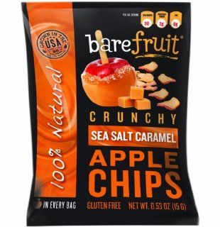 Bare Fruit Natural Sea Salt Caramel Apple Chips, Gluten Free + Baked, 24 Count  Snackscookiescandy  Grocery & Gourmet Food