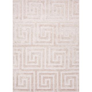 Hand tufted Contemporary Geometric pattern Ivory Textured Rug (2 X 3)