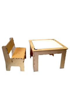Flip Top Dry Erase & Chalk Table Set by Anatex