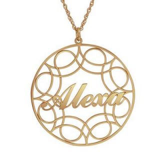 Woven Name Pendant in Rose Rhodium Plated Sterling Silver (8
