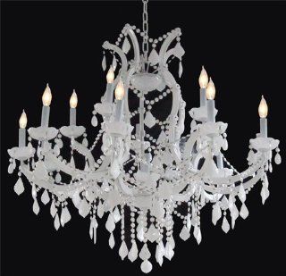 SNOW WHITE CHANDELIER CRYSTAL LIGHTING CHANDELIERS 37" X 38"    