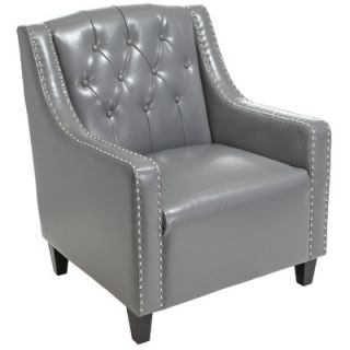 Home Loft Concept Marquise Tufted Leather Club Chair NFN2117 Color Grey