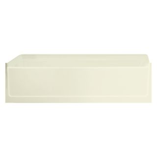 Sterling Advantage 60 in L x 30 in W x 18.5 in H Biscuit Fiberglass/Plastic Composite Rectangular Skirted Bathtub with Left Hand Drain
