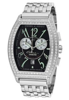 Elini Barokas BK125STSS  Watches,Mens New Yorker Grand Diamond Chronograph Black Dial SS, Chronograph Elini Barokas Quartz Watches