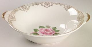 Paden City American Rose Lugged Cereal Bowl, Fine China Dinnerware   Gold Filigr