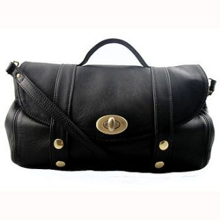 hand crafted black lea bag by freeload leather accessories