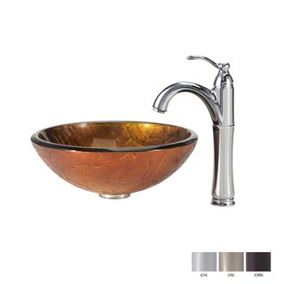 Kraus Bathroom Combo Set Triton Glass Vessel Sink And Riviera Faucet