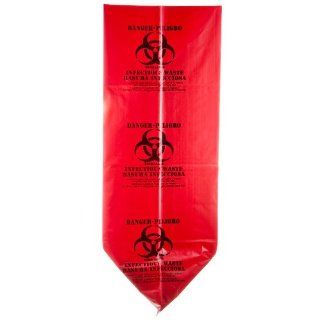44 Gallon Red Isolation Infectious Waste Bag / Biohazard Bag Linear Low Density 3.0 Mil   25 / CS Health & Personal Care