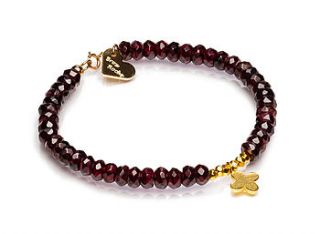 garnet and gold bracelet by brox rocks