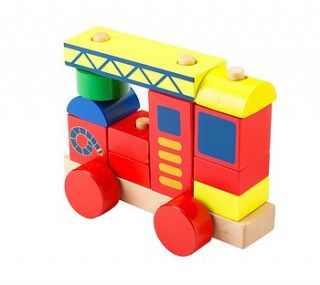 fire engine   puzzle building blocks by little butterfly toys