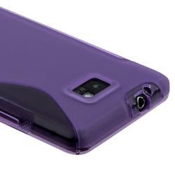Dark Purple S Shape TPU Rubber Case for Samsung Galaxy S2 AT&T i777 Eforcity Cases & Holders