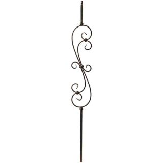 Creative Stair Parts Powder Coated Wrought Iron Scroll Baluster (Common 44 in; Actual 44 in)